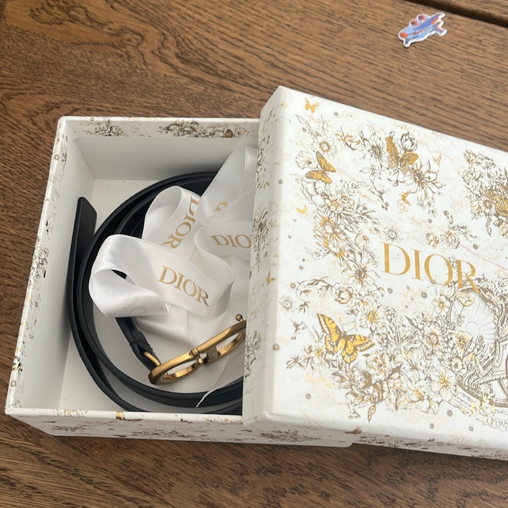 Dior classic belt gold/black